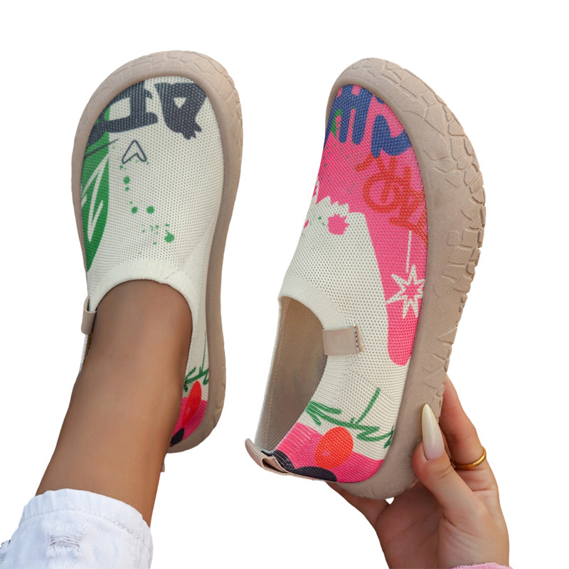 Farhia | Floral Print Slip On Casual Shoes