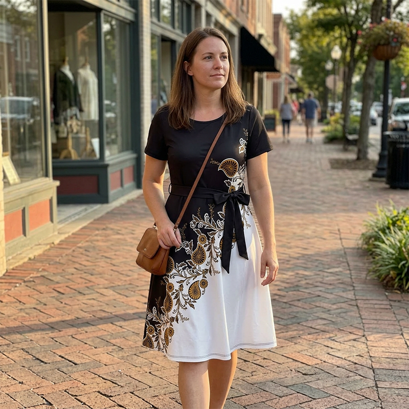 Chuckie | Floral Print Short Sleeve Midi Dress