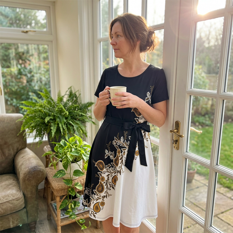 Chuckie | Floral Print Short Sleeve Midi Dress