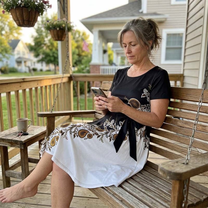 Chuckie | Floral Print Short Sleeve Midi Dress