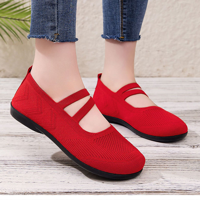 Bijlsma | Ballet Flats with Knitted Mary Jane Straps
