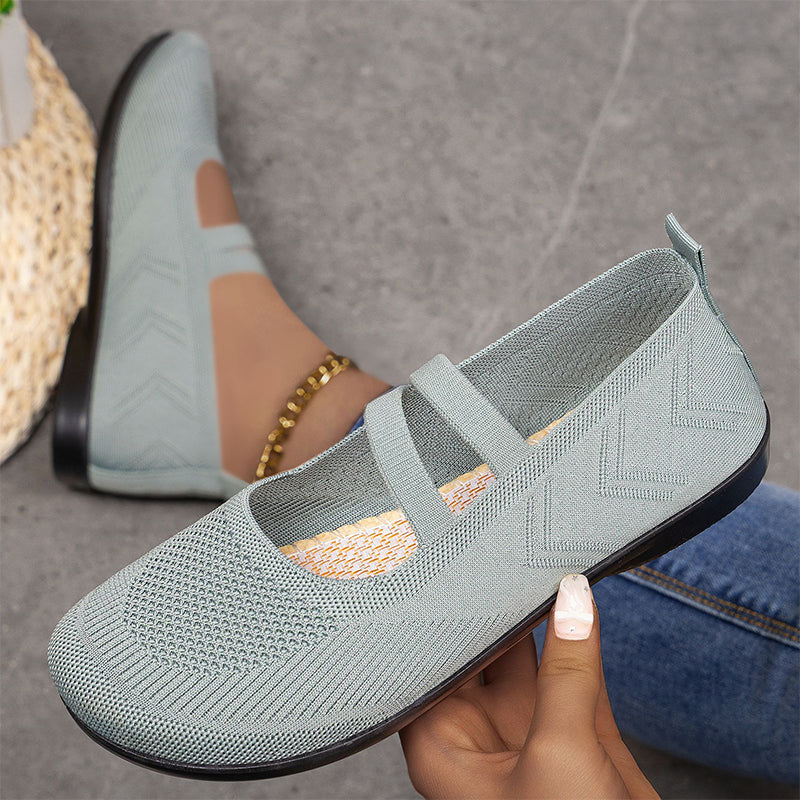 Bijlsma | Ballet Flats with Knitted Mary Jane Straps