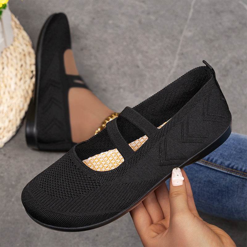 Bijlsma | Ballet Flats with Knitted Mary Jane Straps