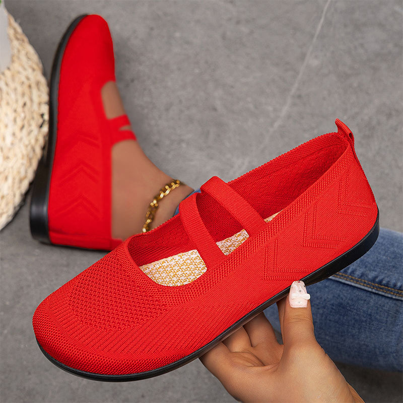 Bijlsma | Ballet Flats with Knitted Mary Jane Straps