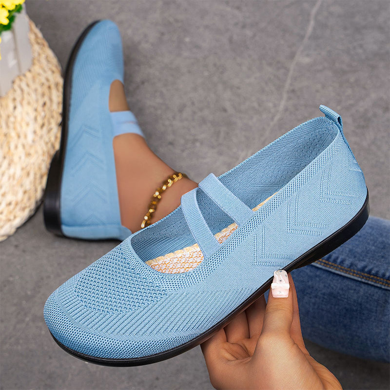 Bijlsma | Ballet Flats with Knitted Mary Jane Straps