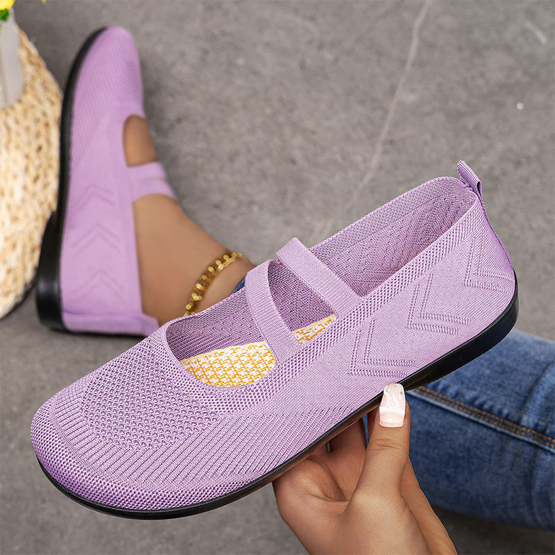 Bijlsma | Ballet Flats with Knitted Mary Jane Straps