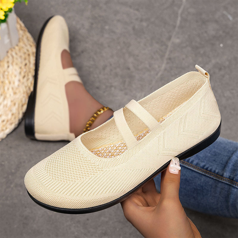 Bijlsma | Ballet Flats with Knitted Mary Jane Straps