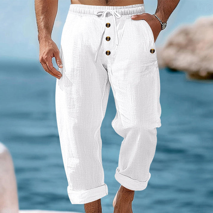 Devillier | Casual Drawstring Trousers with Button Front