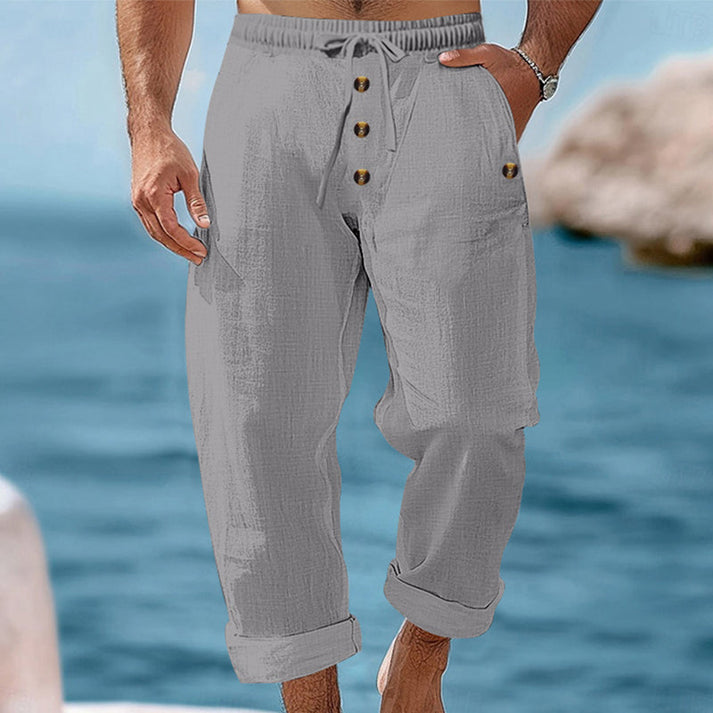 Devillier | Casual Drawstring Trousers with Button Front