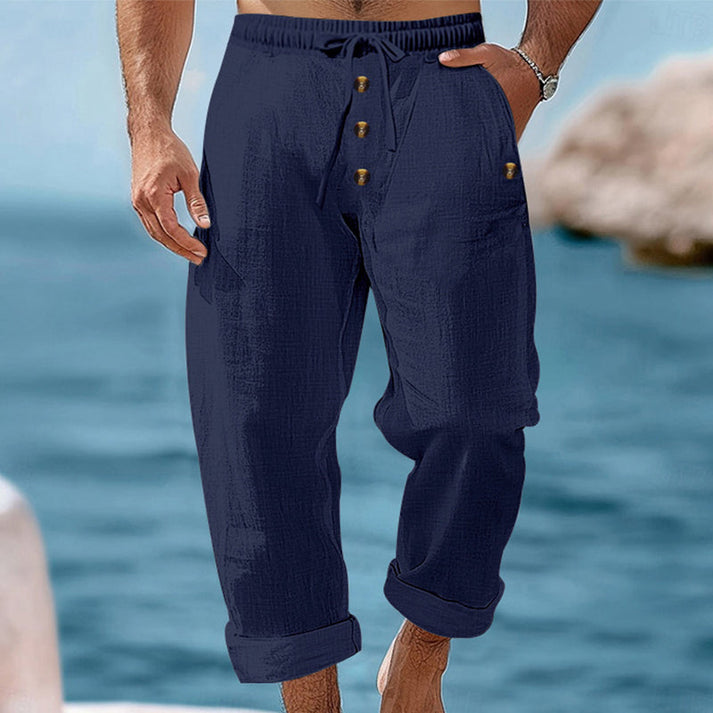 Devillier | Casual Drawstring Trousers with Button Front