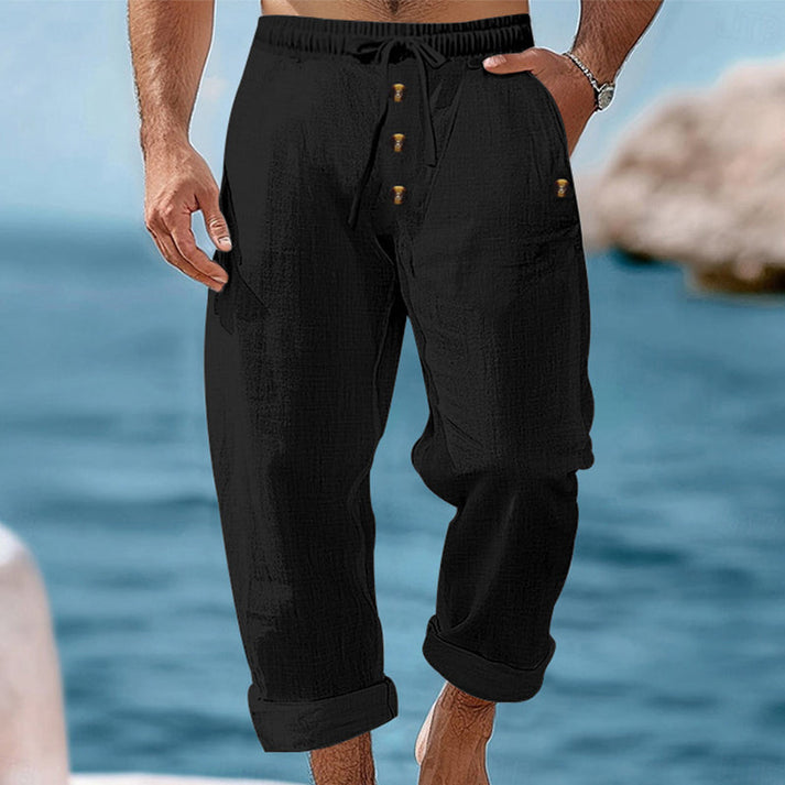 Devillier | Casual Drawstring Trousers with Button Front
