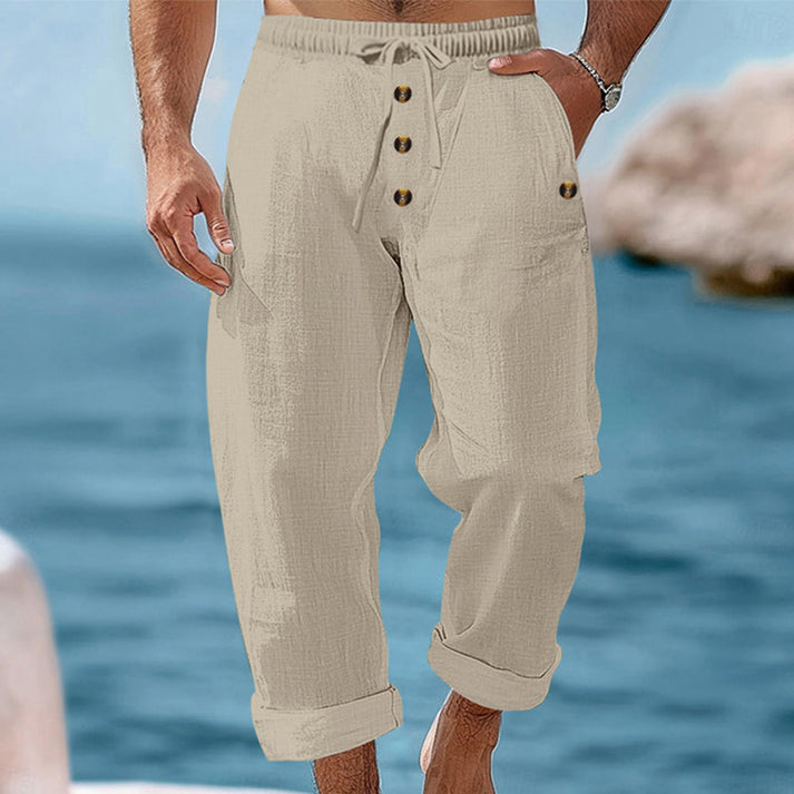 Devillier | Casual Drawstring Trousers with Button Front