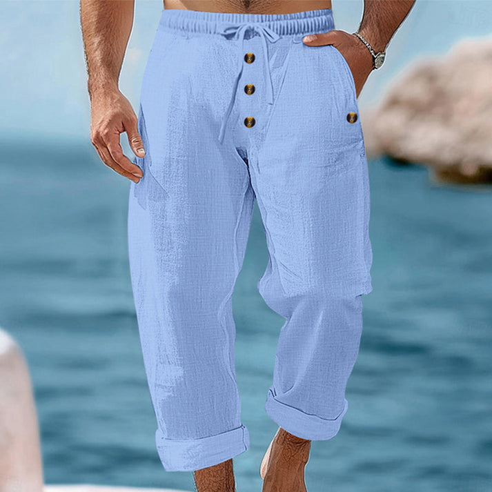 Devillier | Casual Drawstring Trousers with Button Front