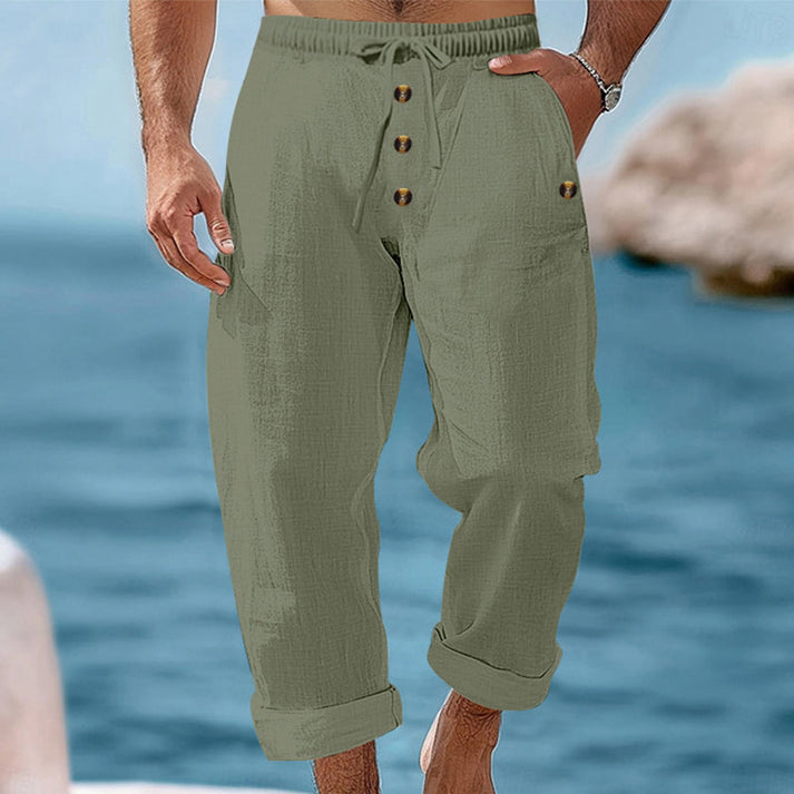 Devillier | Casual Drawstring Trousers with Button Front