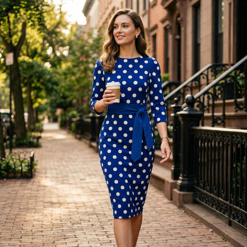 Konila | Polka Dot Midi Dress