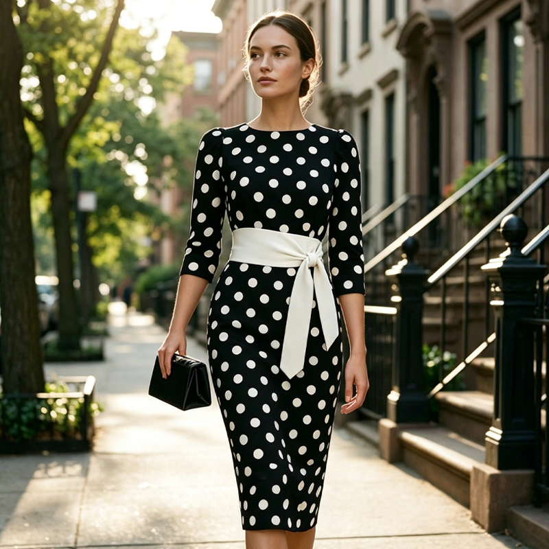 Konila | Polka Dot Midi Dress