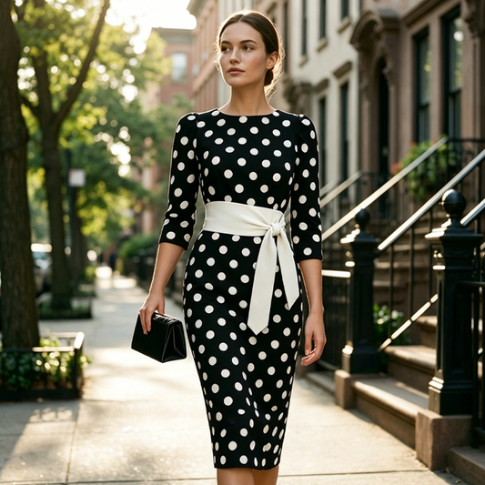Konila | Polka Dot Midi Dress