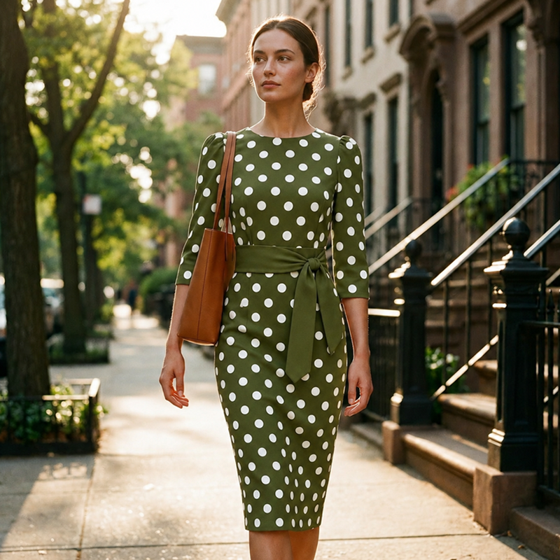 Konila | Polka Dot Midi Dress