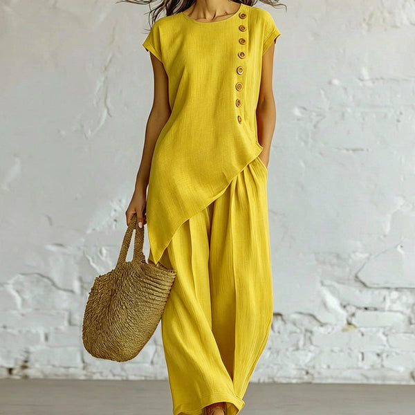 Maiara | Two Piece Button Detail Set