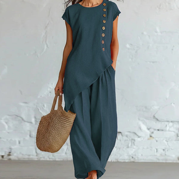 Maiara | Two Piece Button Detail Set