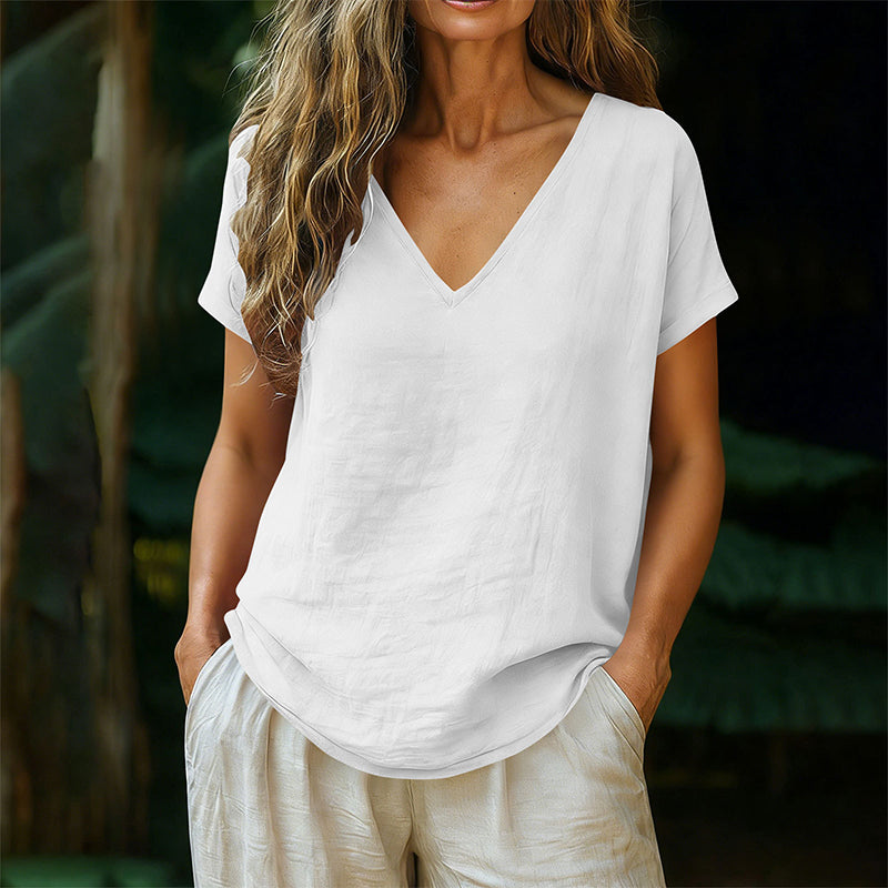 Norrah | V-Neck Short Sleeve Relaxed T-Shirt