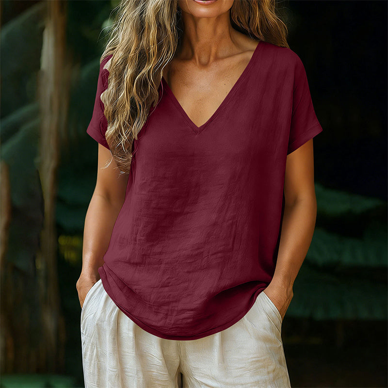 Norrah | V-Neck Short Sleeve Relaxed T-Shirt
