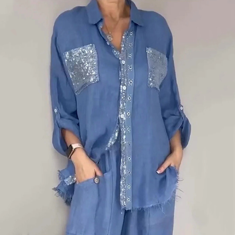 Lizy | Blouse and Wide Leg Trousers Set