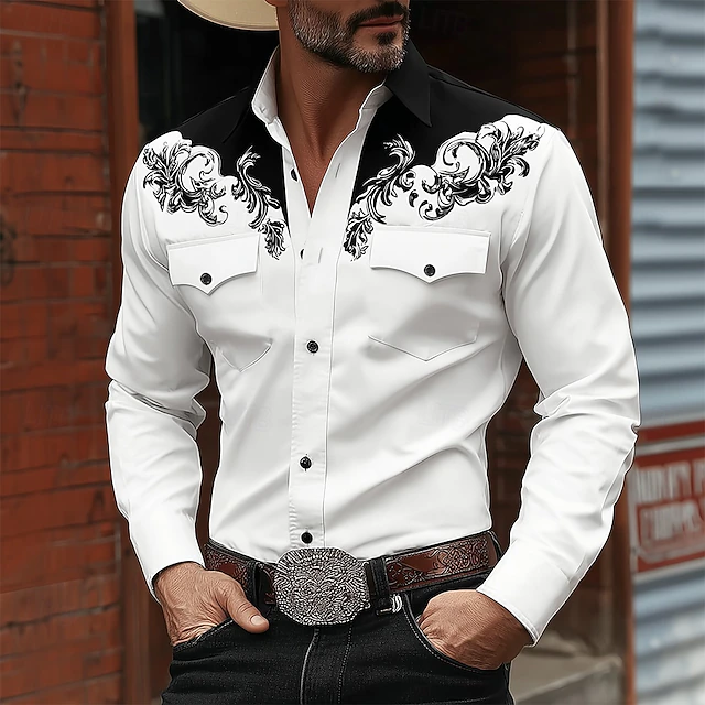 Leif | Western Embroidered Long Sleeve Shirt
