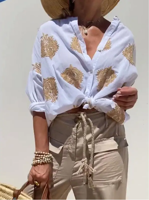 Maarja - Loose-Fitting Blouse With Embroidery