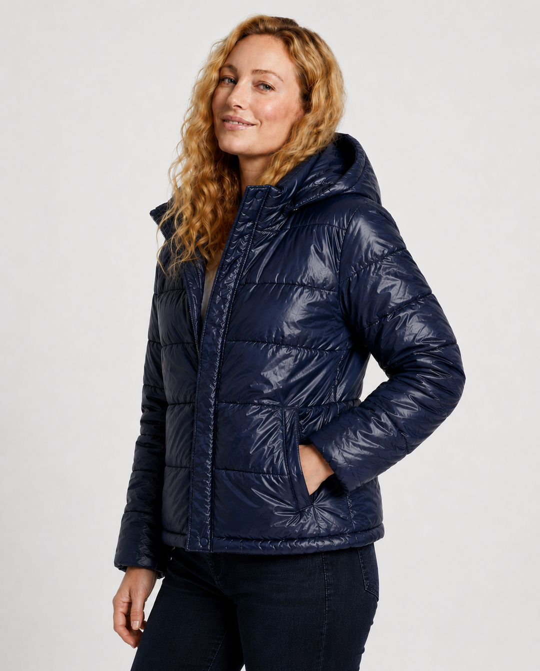 Alexis | Hooded Puffer Jacket with Quilted Panels