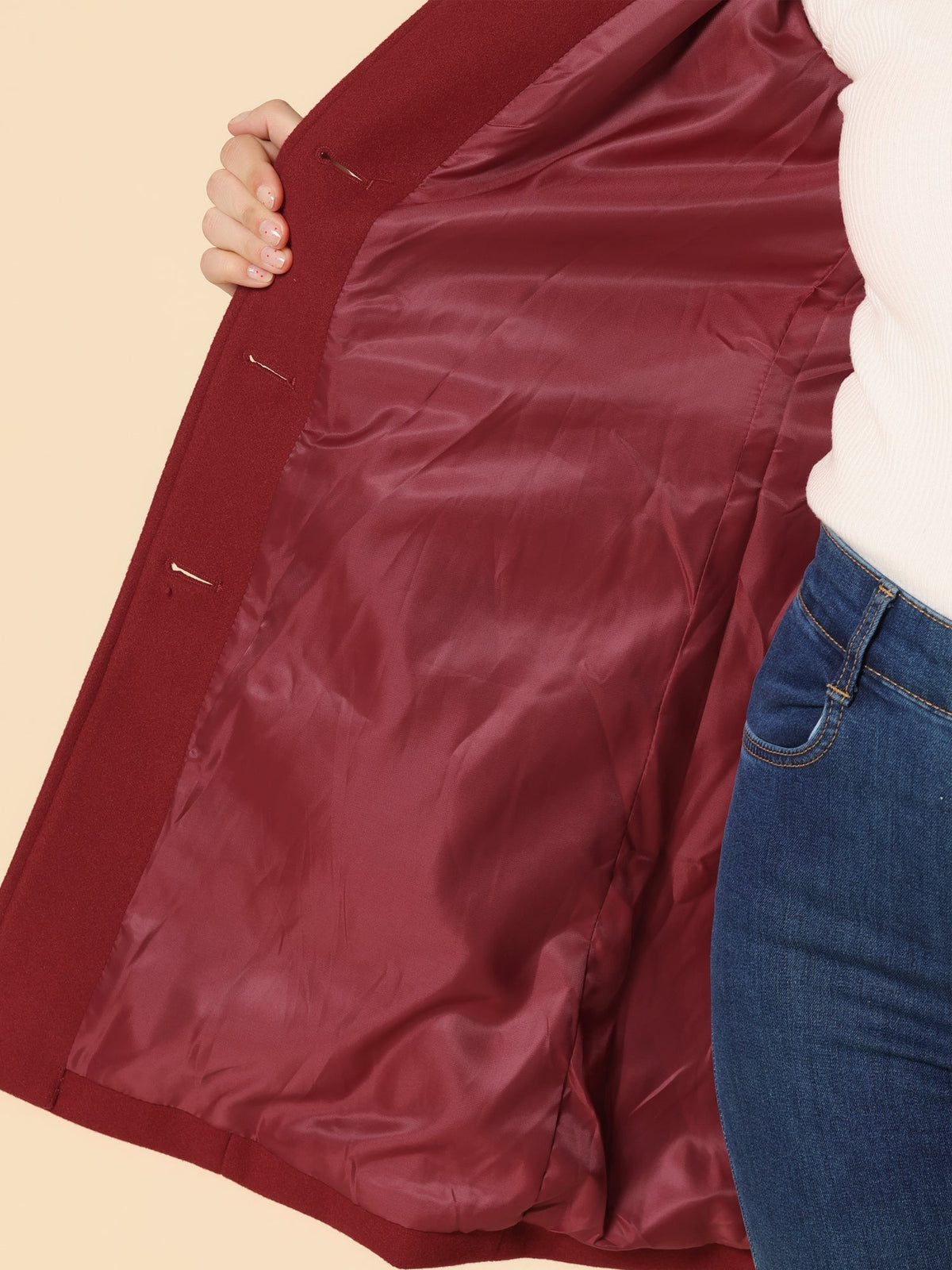 Reyna | Coat with Notched Collar and Button Front