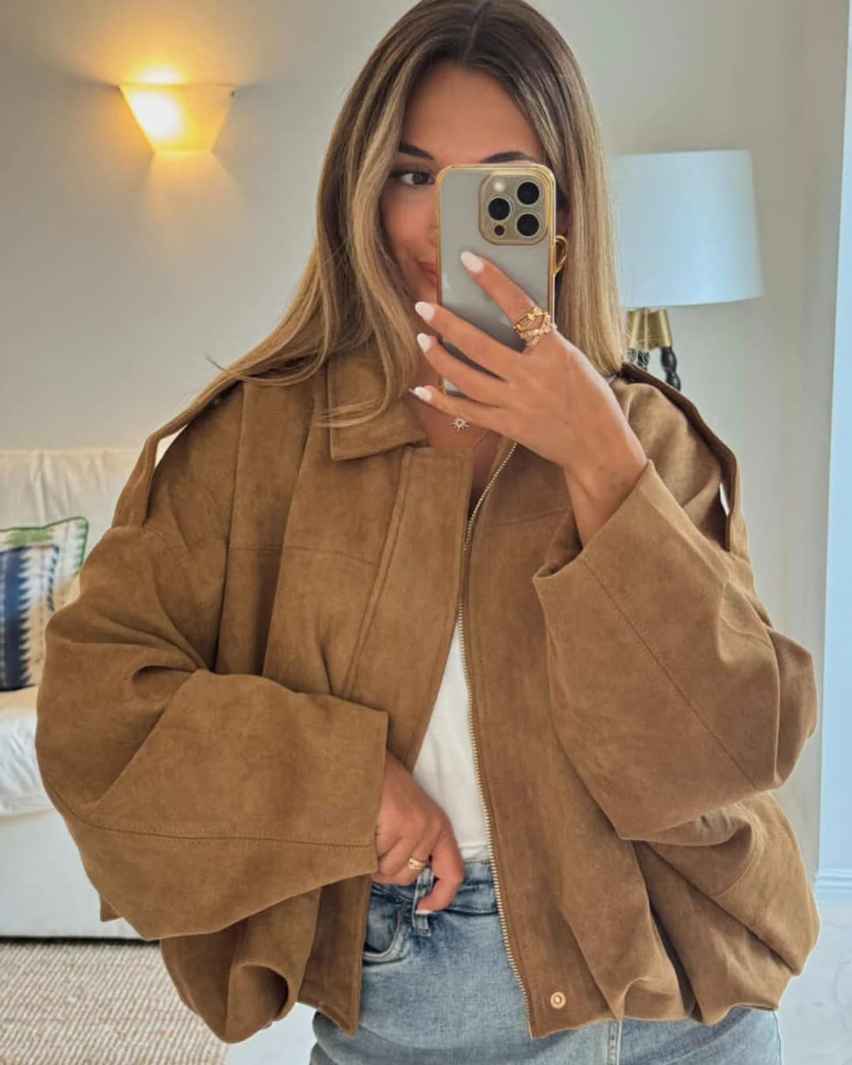 Edna | Bomber Jacket with Collar and Relaxed Fit