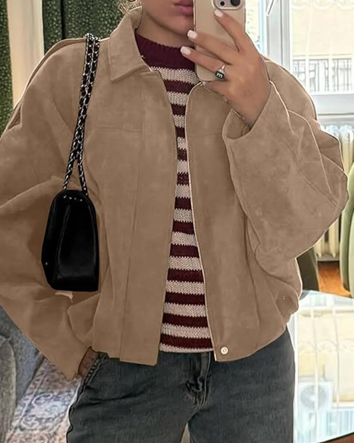 Edna | Bomber Jacket with Collar and Relaxed Fit
