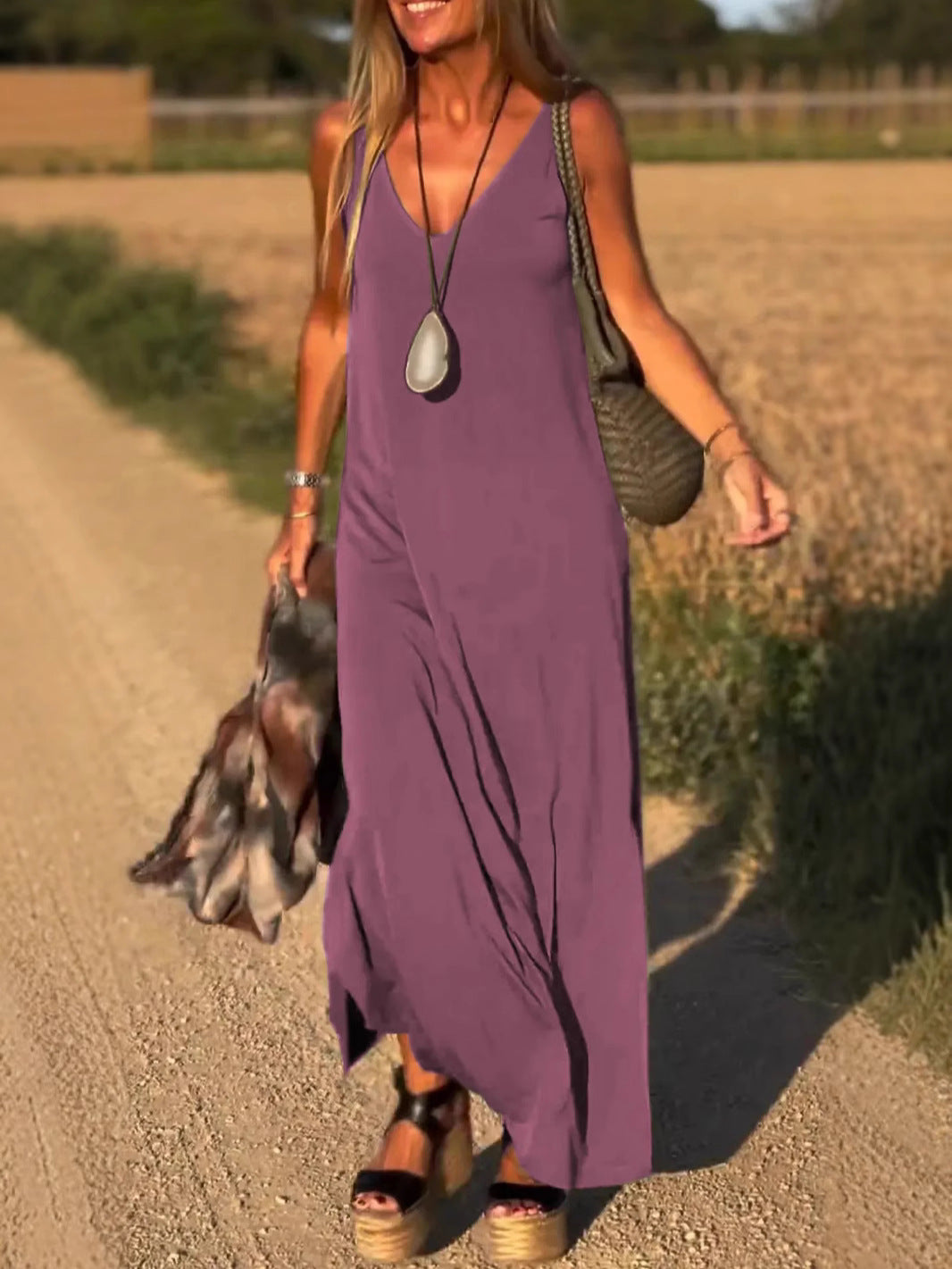 Evelyne | V-Neck Sleeveless Maxi Summer Dress