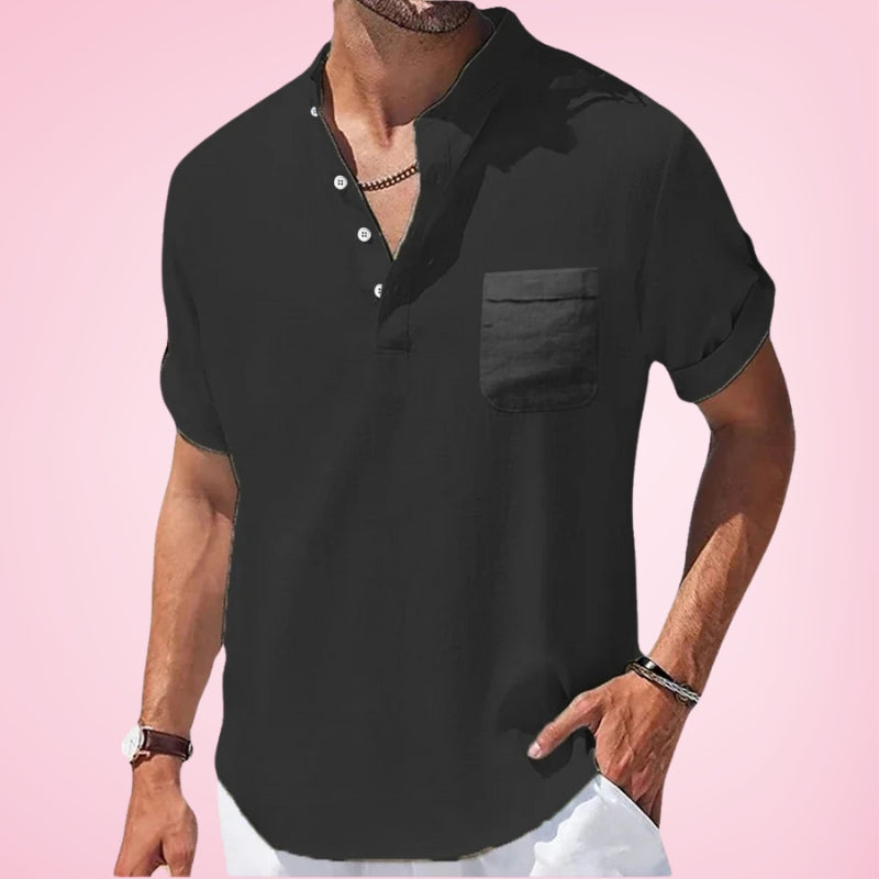 Nestor | Short Sleeve Henley Collar Casual Shirt