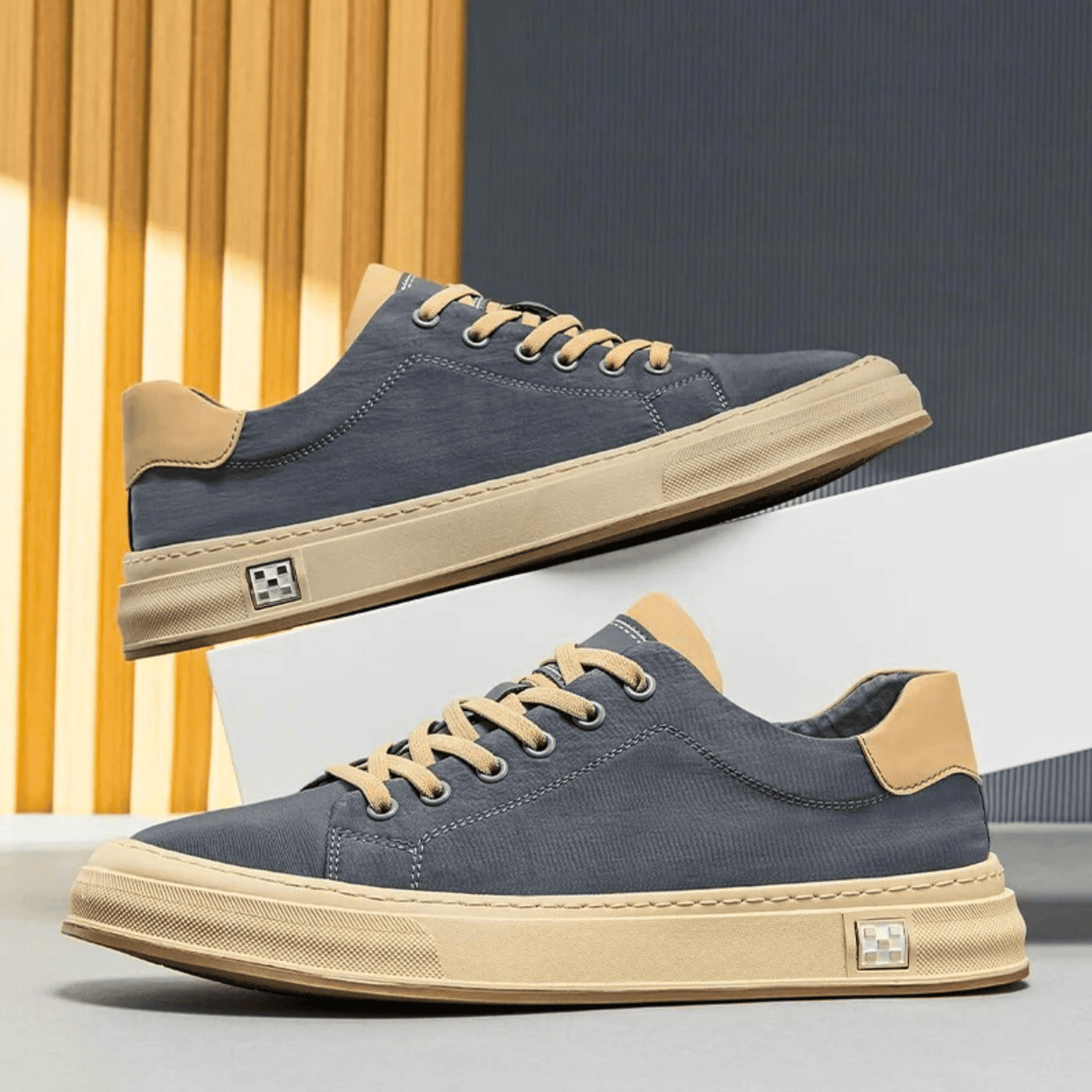 Snelle - Casual Lace Up Contrast Trim Sneakers