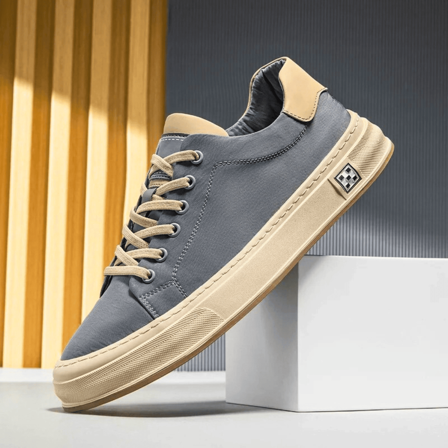 Snelle - Casual Lace Up Contrast Trim Sneakers