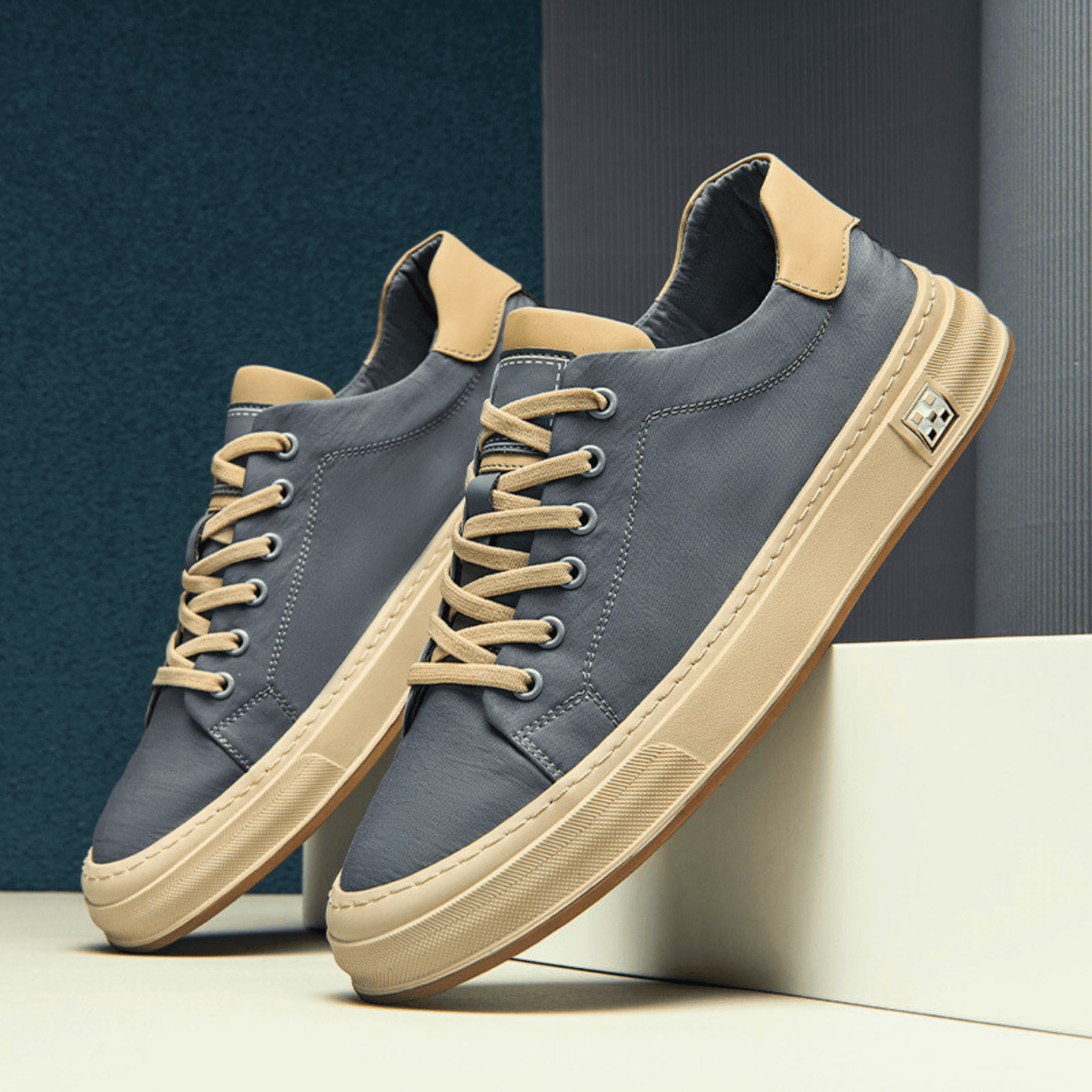 Snelle - Casual Lace Up Contrast Trim Sneakers