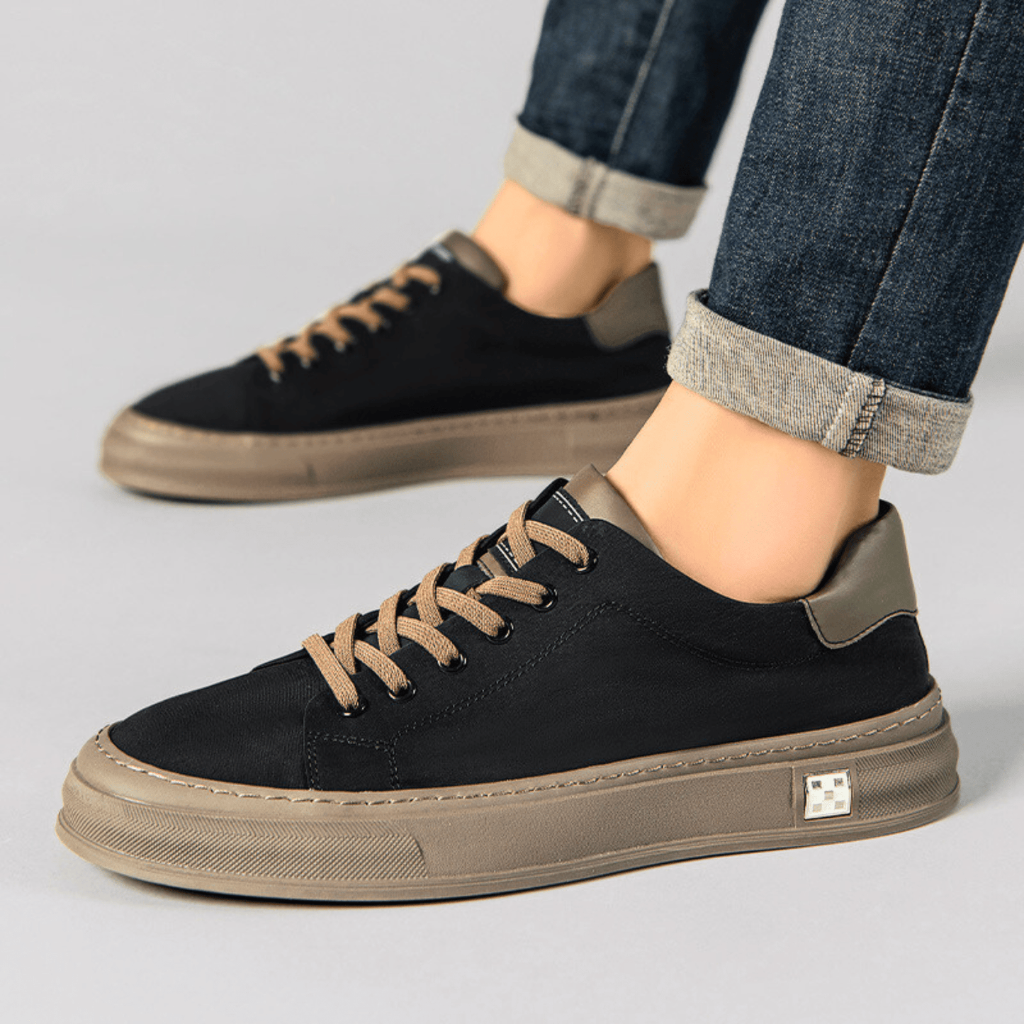 Snelle - Casual Lace Up Contrast Trim Sneakers
