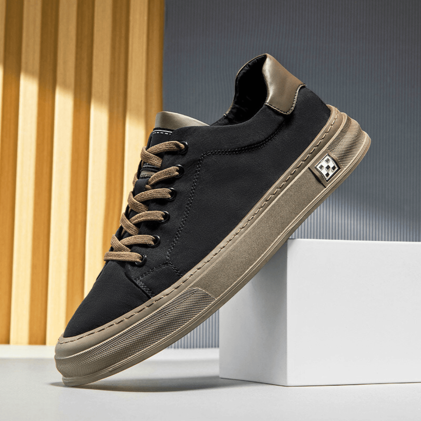 Snelle - Casual Lace Up Contrast Trim Sneakers