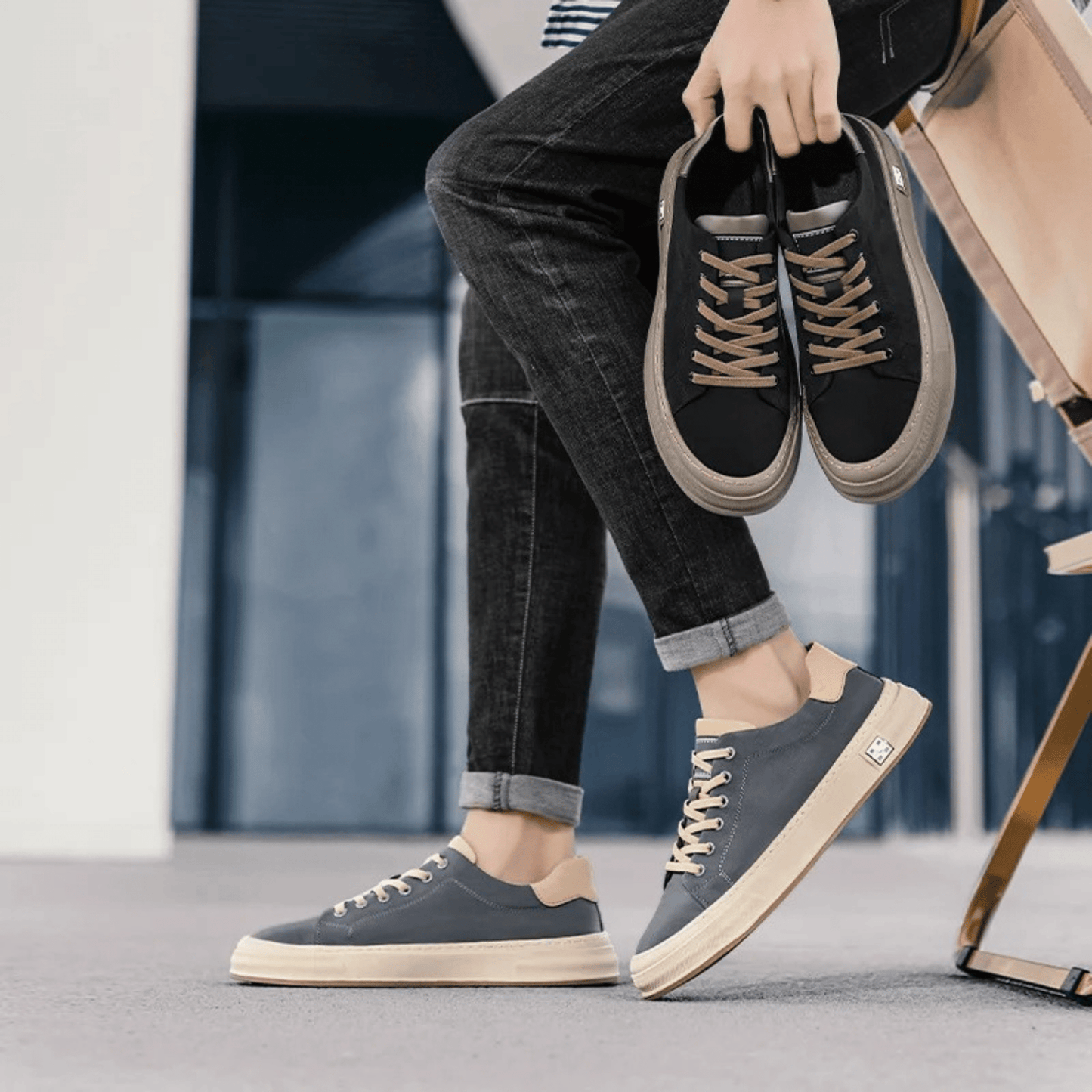 Snelle - Casual Lace Up Contrast Trim Sneakers