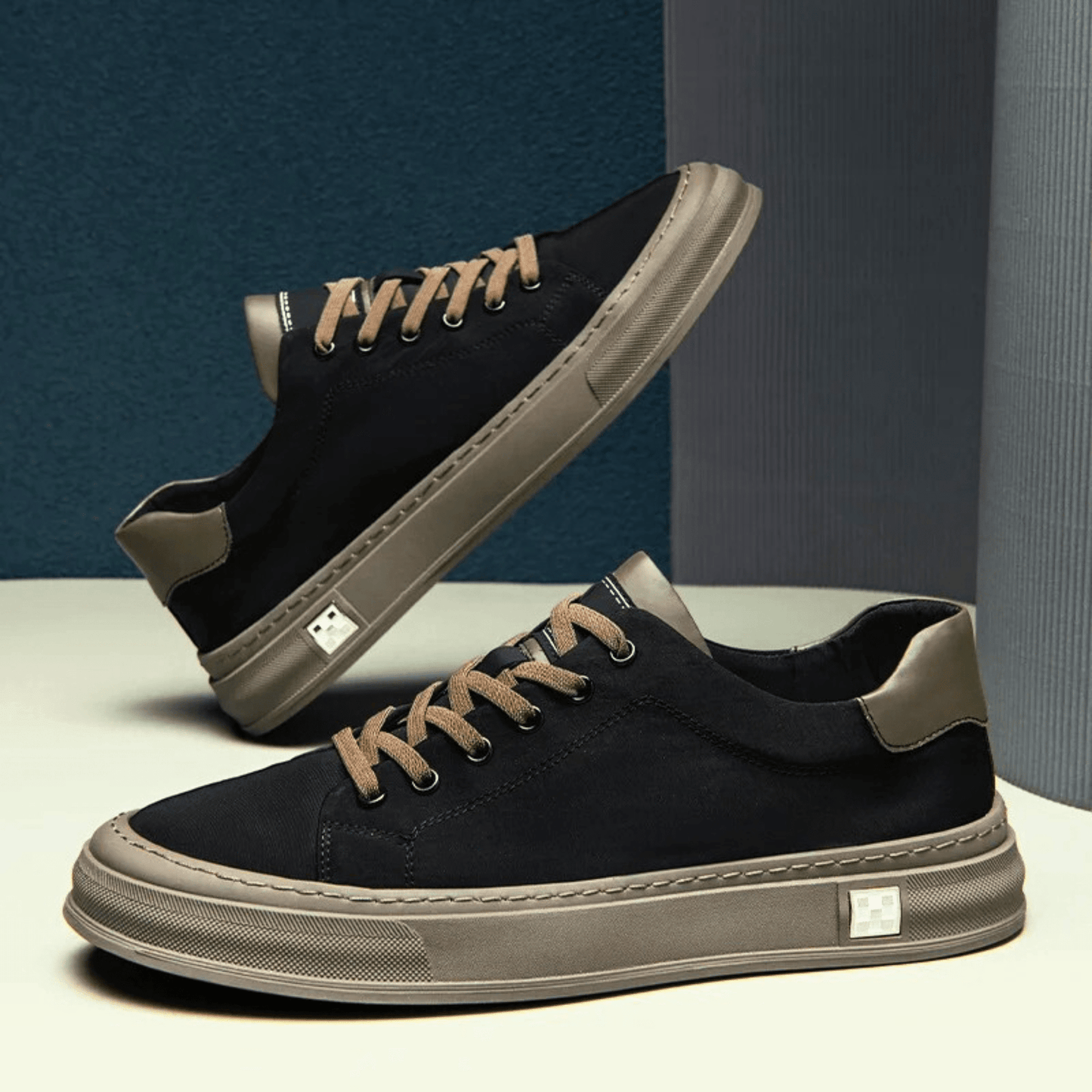 Snelle - Casual Lace Up Contrast Trim Sneakers