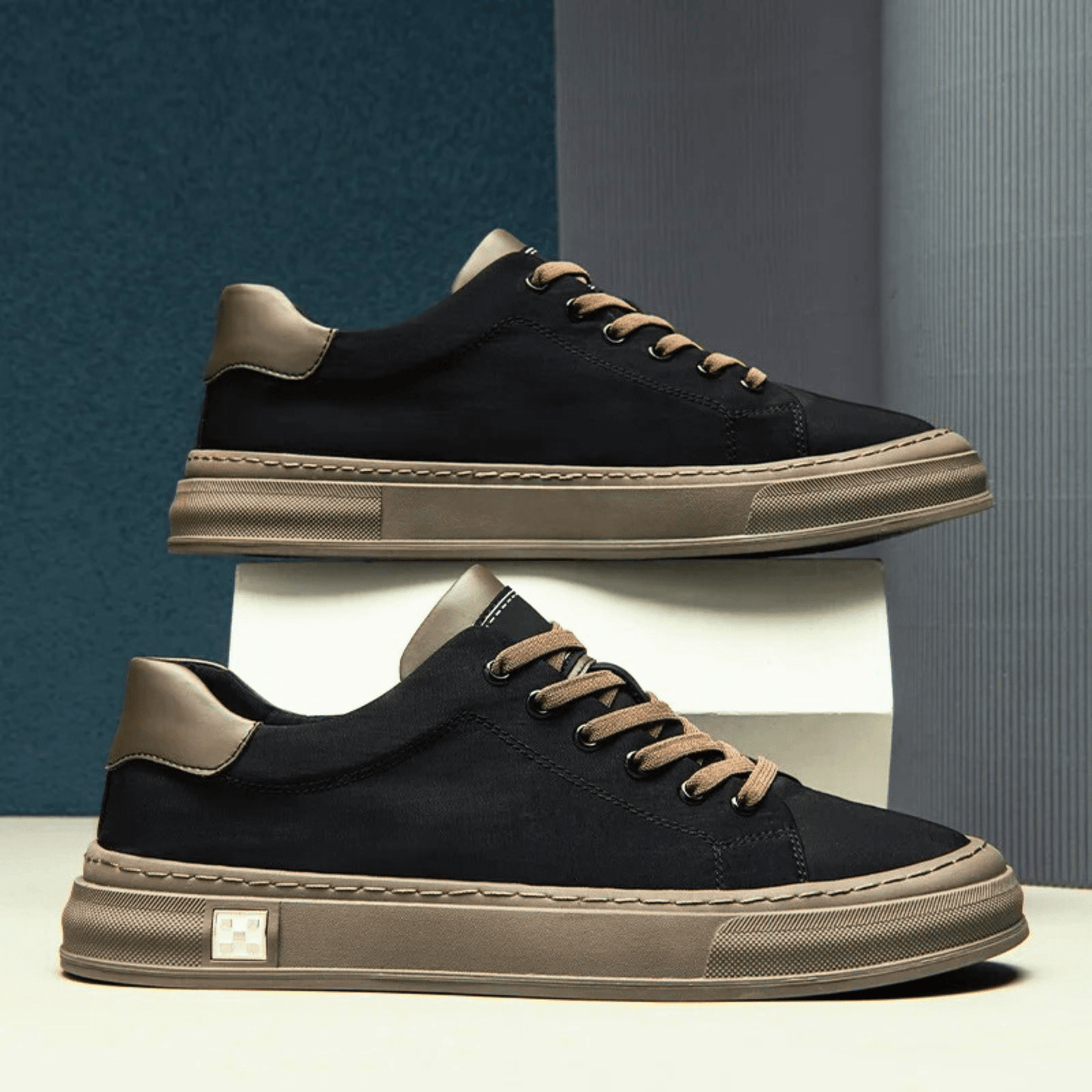 Snelle - Casual Lace Up Contrast Trim Sneakers