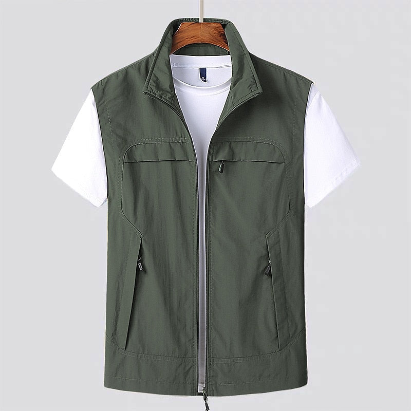 Lenneke | Sleeveless Zip Front Vest with Pockets