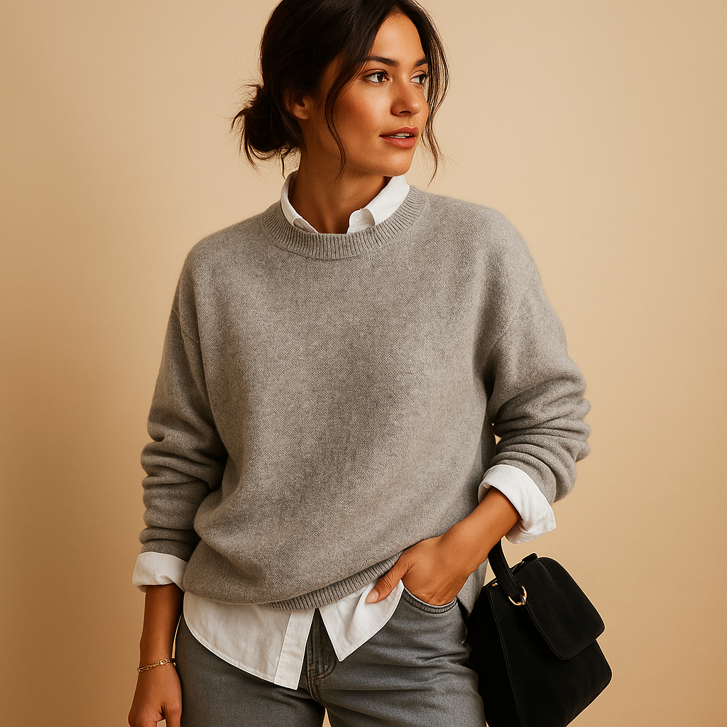 Ofelia | Knit Jumper with Crewneck and Long Sleeves