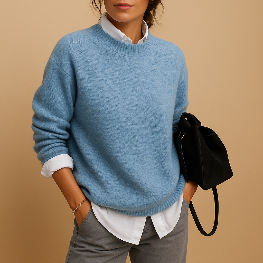 Ofelia | Knit Jumper with Crewneck and Long Sleeves