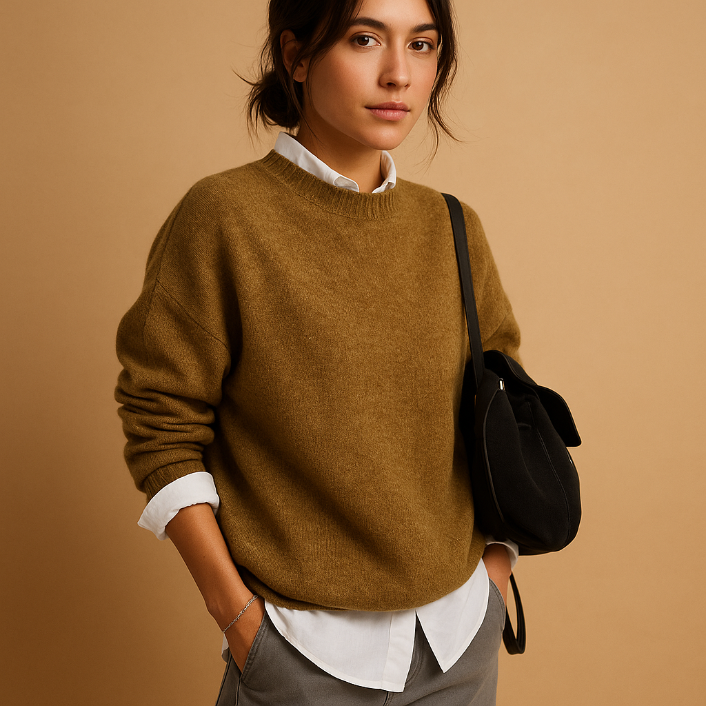 Ofelia | Knit Jumper with Crewneck and Long Sleeves