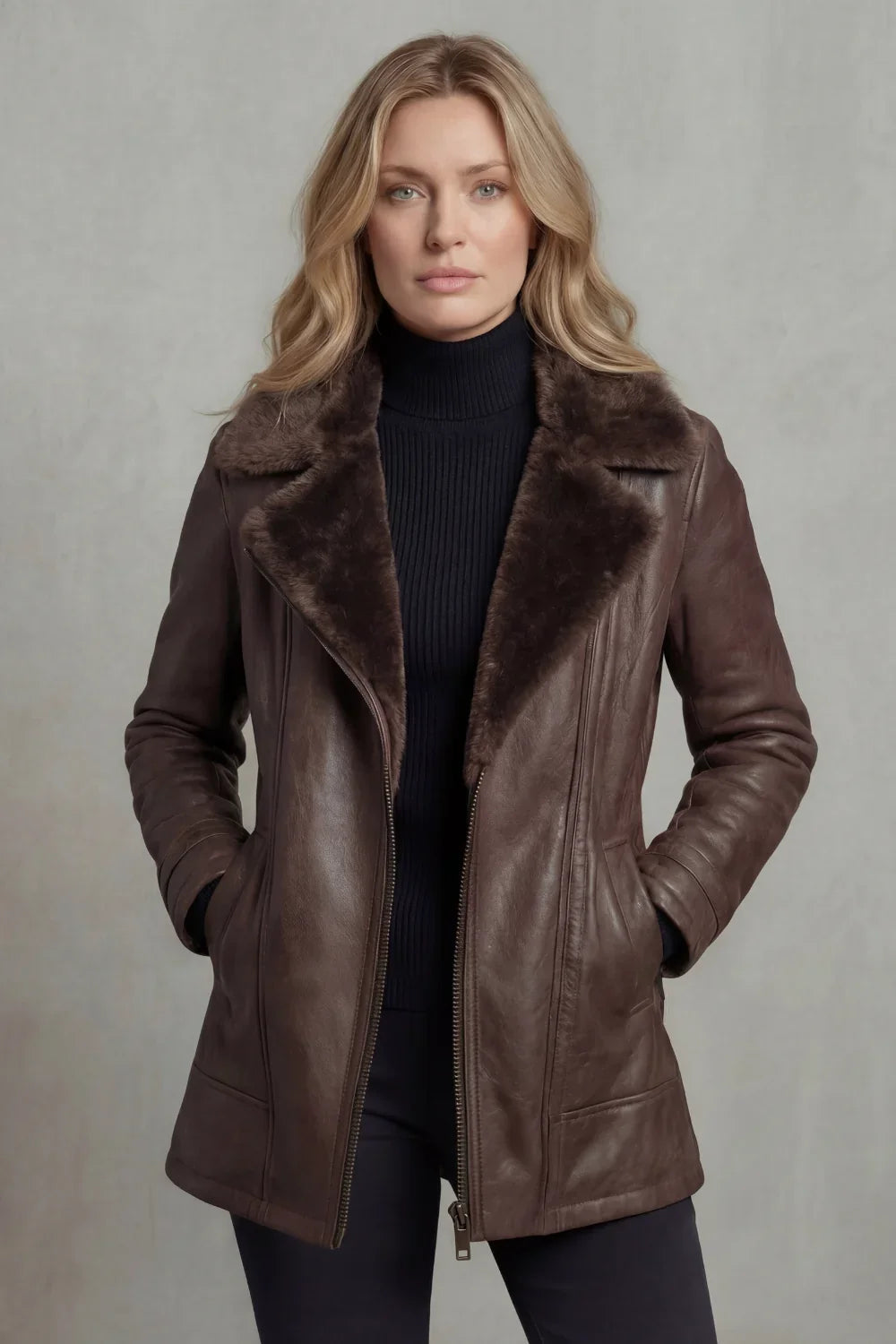 Marieke | Jacket With Leather-Look Finish and Lapels