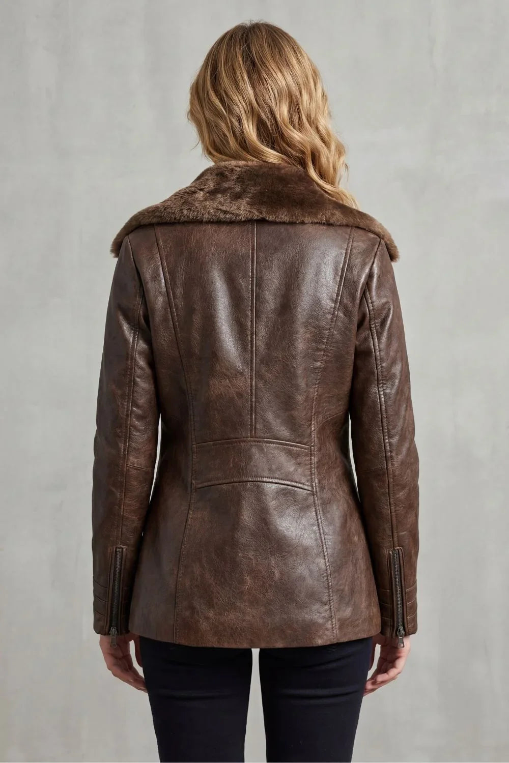 Marieke | Jacket With Leather-Look Finish and Lapels