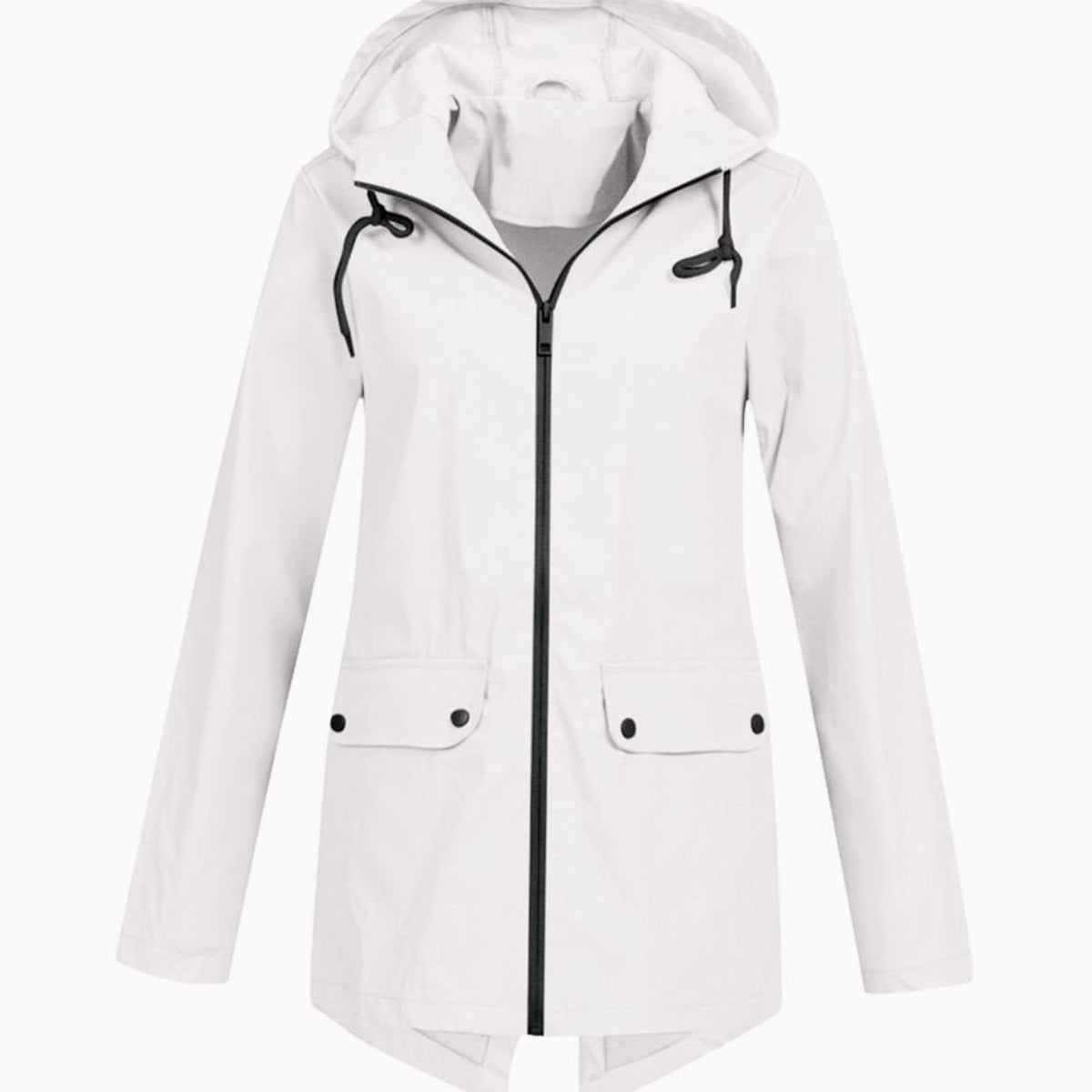 Ashleigh | Hooded Longline Jacket with Flap Pockets